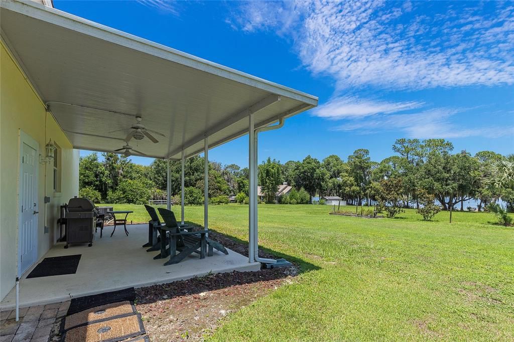 Back porch off of 3 car garage