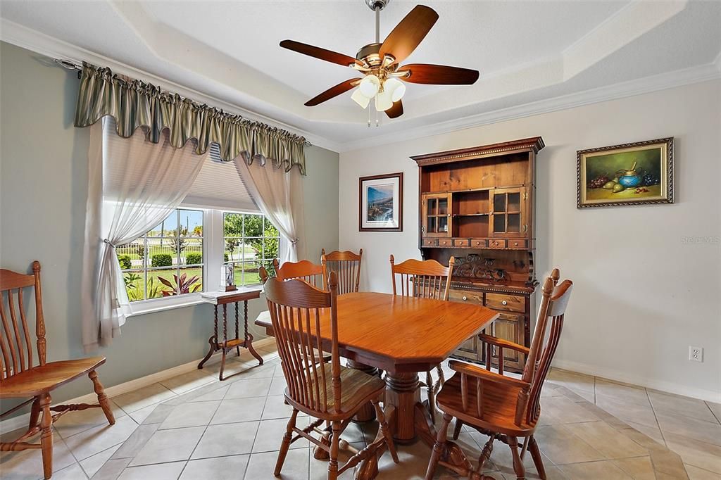 Formal dining room with tray ceiling