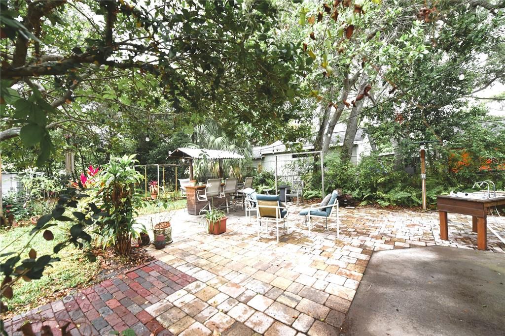 Private paved patio main house