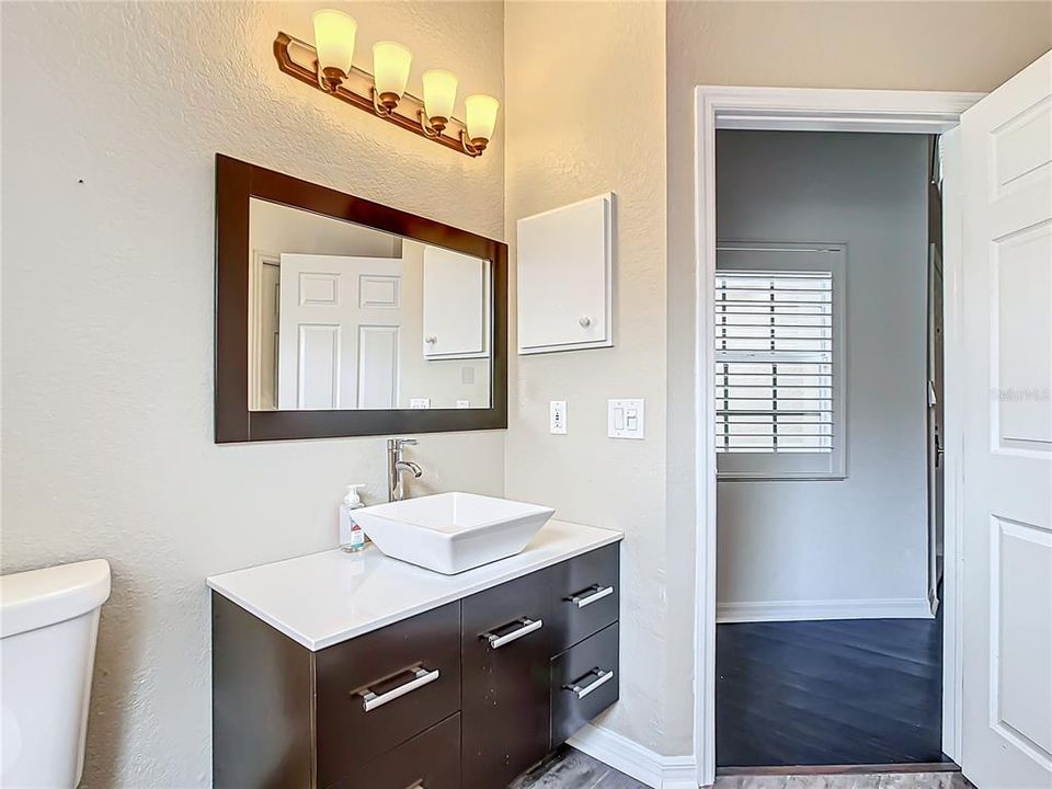 Second Bathroom features a floating vanity.
