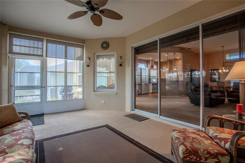 Large Enclosed Lanai with Vinyl Windows with Screens.