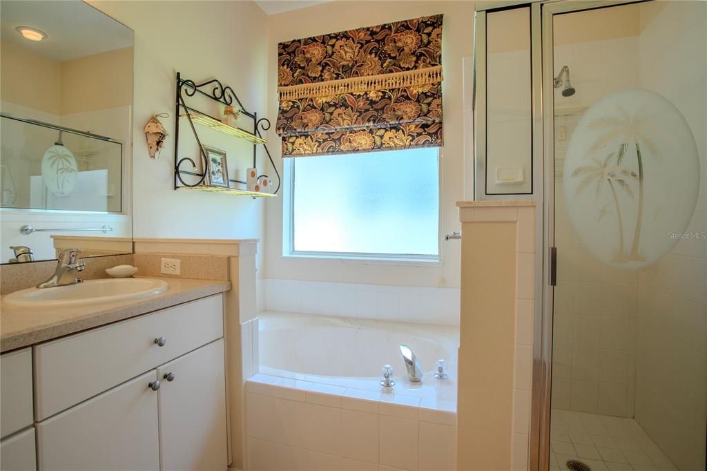 Primary Bath with Double Vanity, Soaking Tub and Walk-in Shower