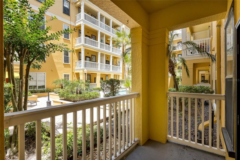 Condo Balcony View to the Pool