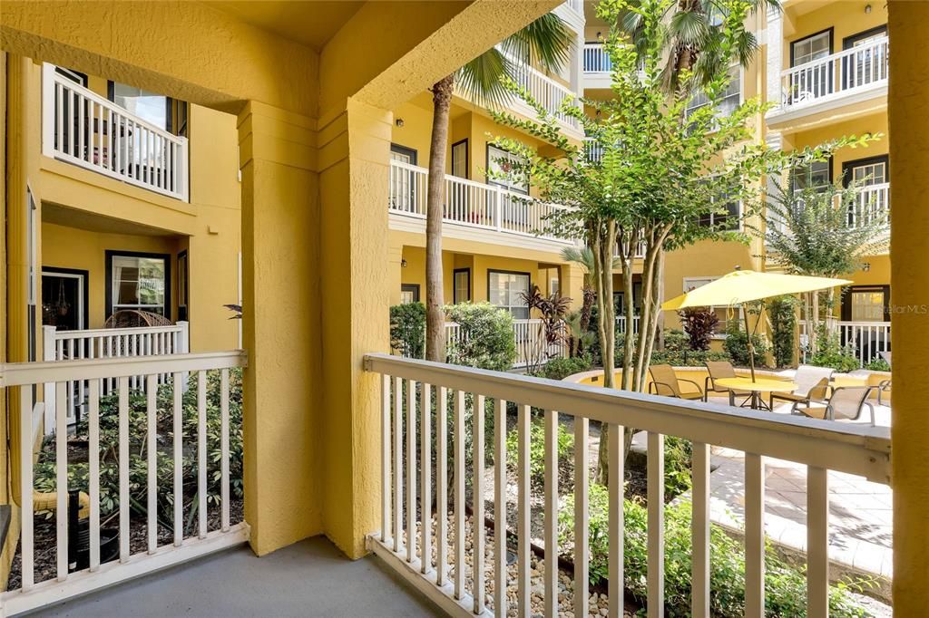 Condo Balcony into the Courtyard