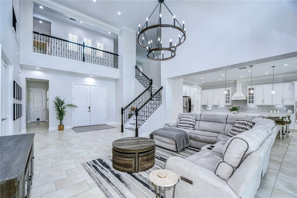 Soaring 20' ceilings in this grand living area!