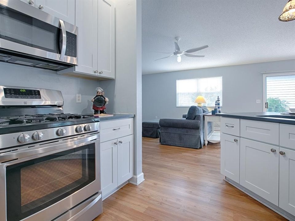 View from kitchen to the living area