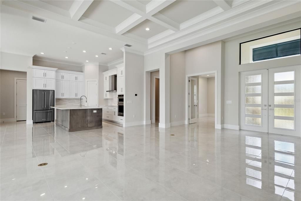 Great room into kitchen