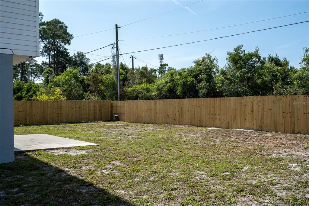 Partially fenced yard