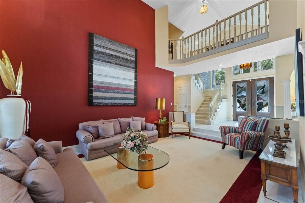 Living Room showing Upstairs Landing