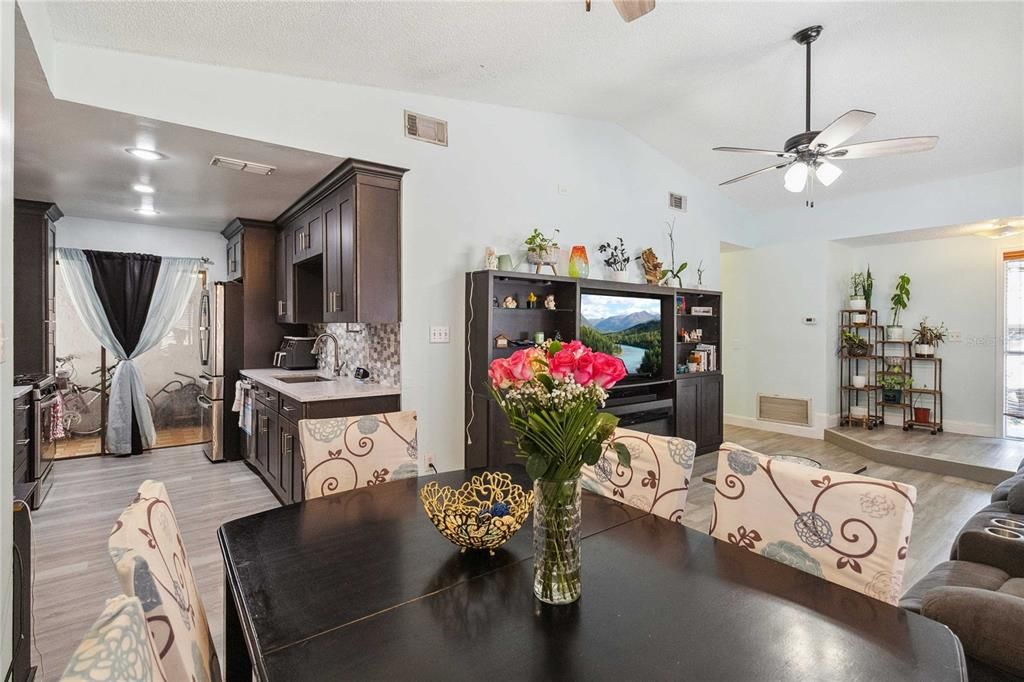 Kitchen opens to the covered porch for storage and access to the back yard