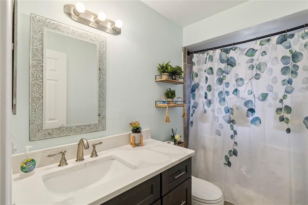 Hall bathroom with tub/shower combo