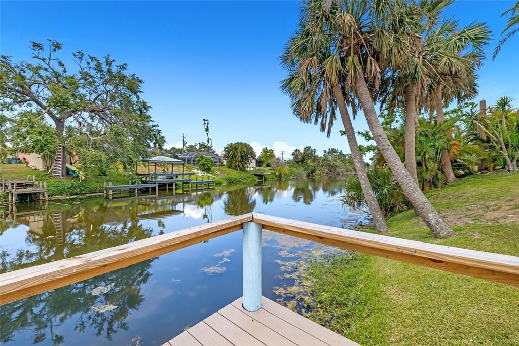 View of freshwater canal from dock