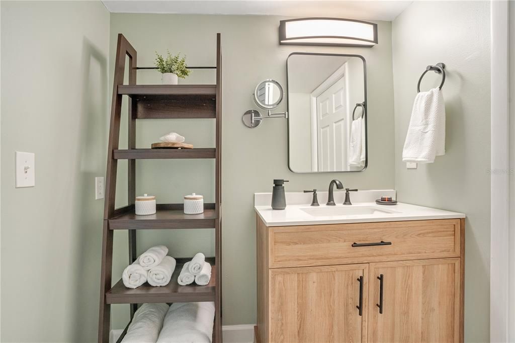 Renovated Primary Bathroom Two Sinks