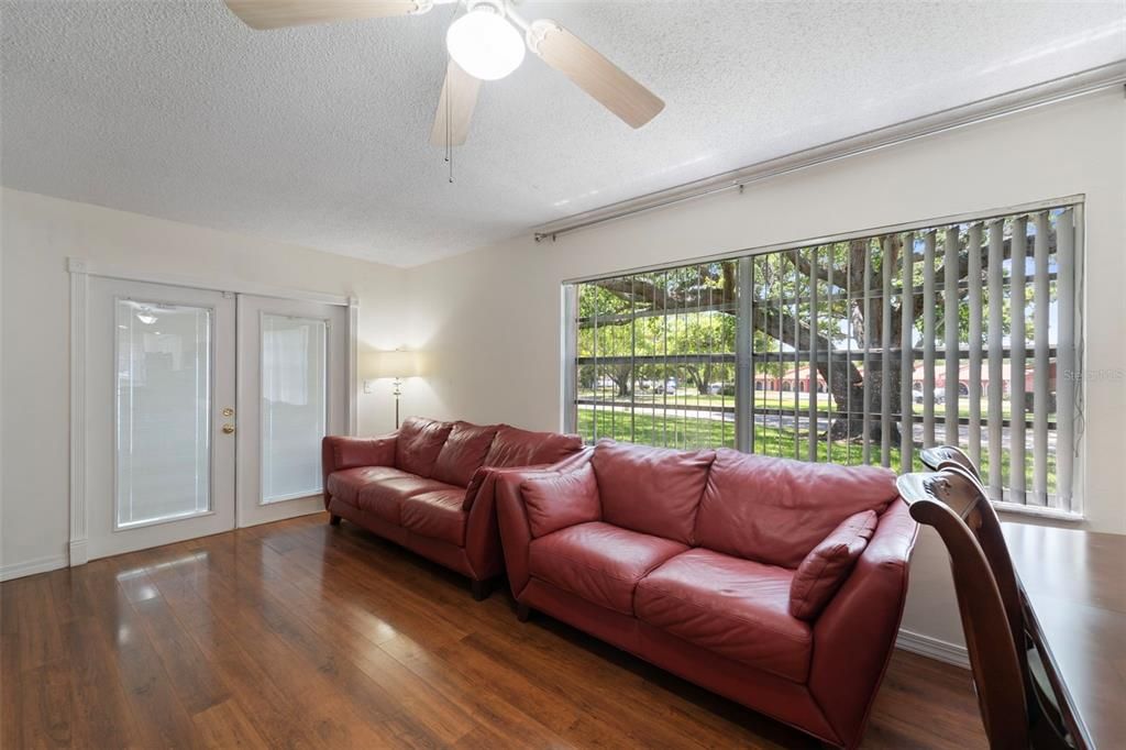 Large window in the living room for added natural light