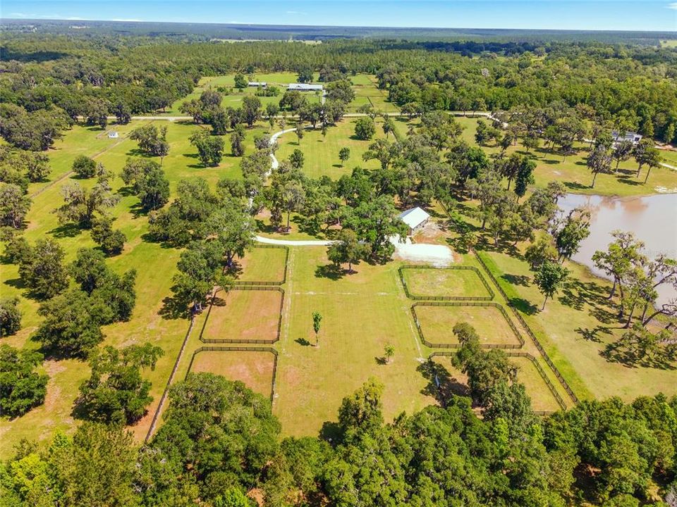 birds eye view from back of farm