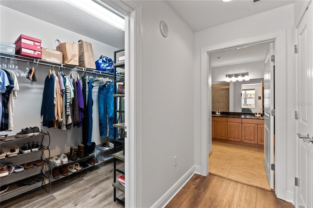 large walk-in closet in the primary bedroom