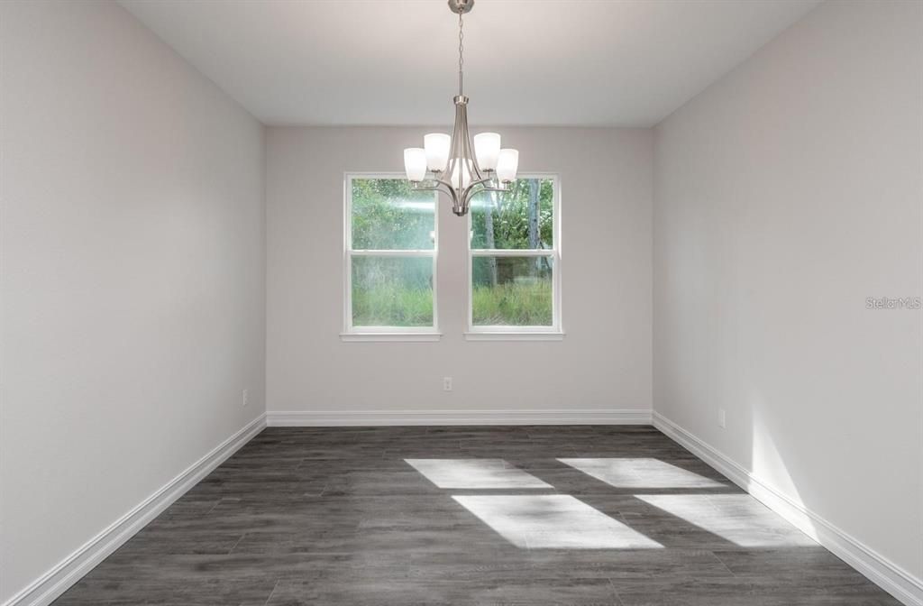 Staged dining space