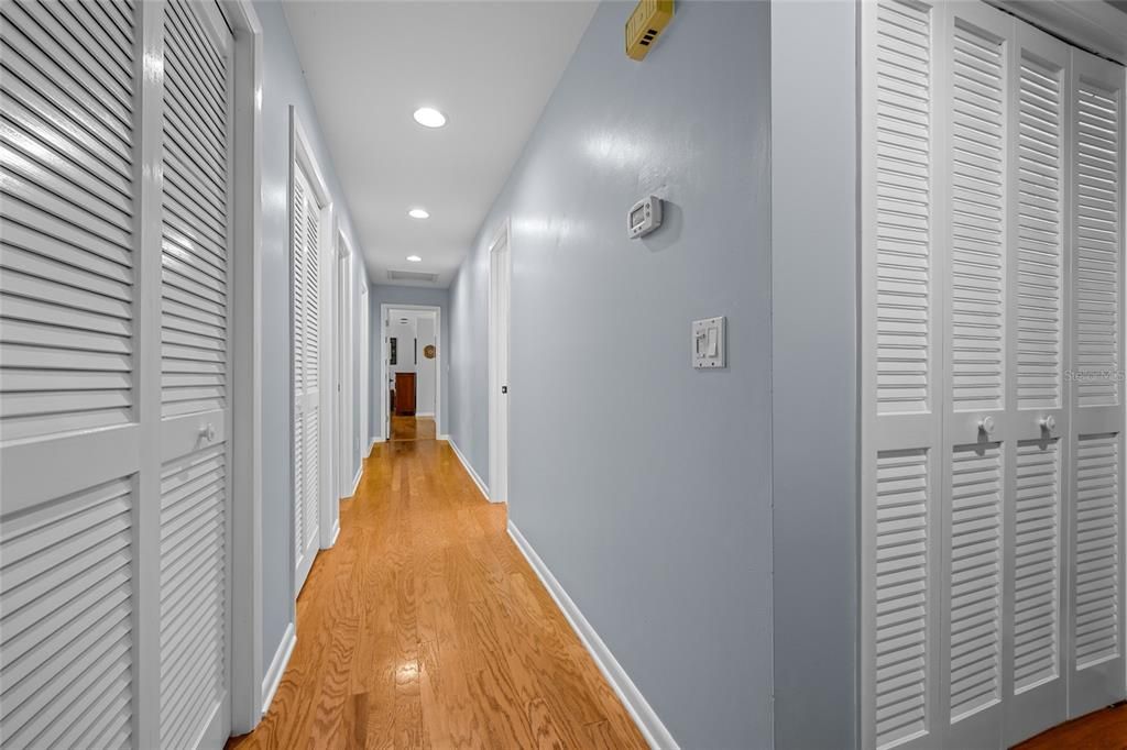 Two large closets and laundry room.