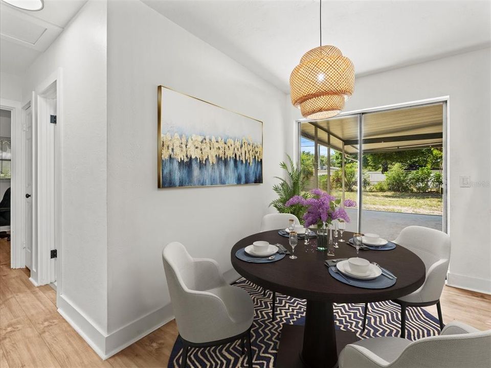 Dining Room area with view of your backyard