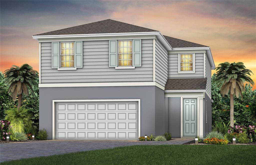 Exterior Design. Artistic rendering for this new construction home. Pictures are for illustrative purposes only. Elevations, colors and options may vary.