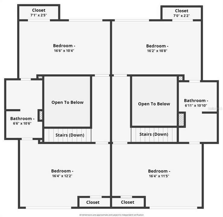 Duplex floor plan – second floor