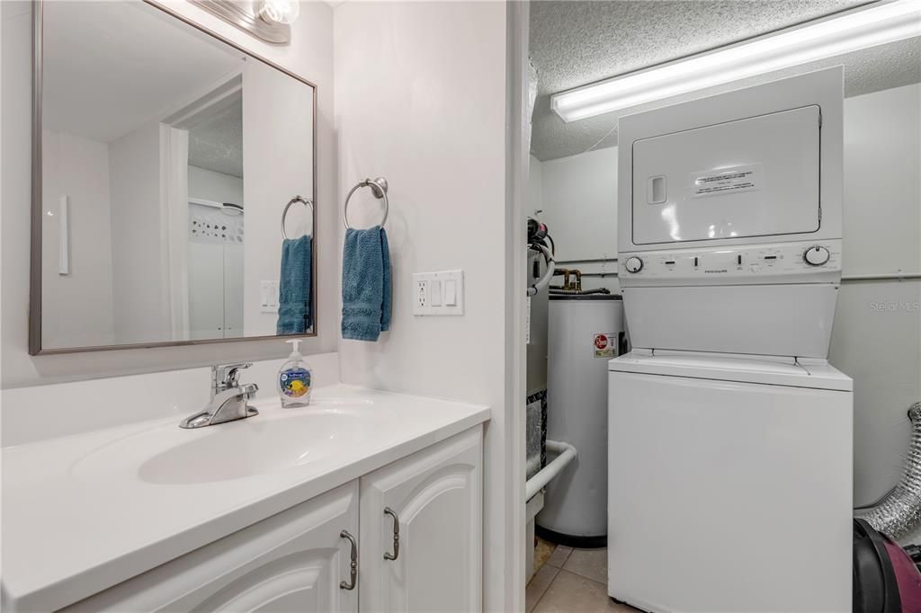 Downstairs half bath with laundry