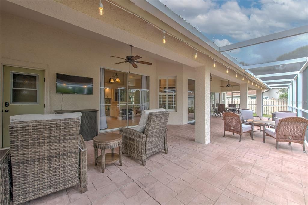 Oversized patio, perfect for your future gatherings, or your personal relaxation overlooking conservation lot.