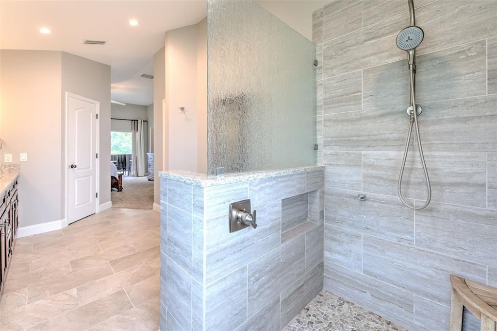 Primary Custom Walk In Shower with Rainfall Showerhead