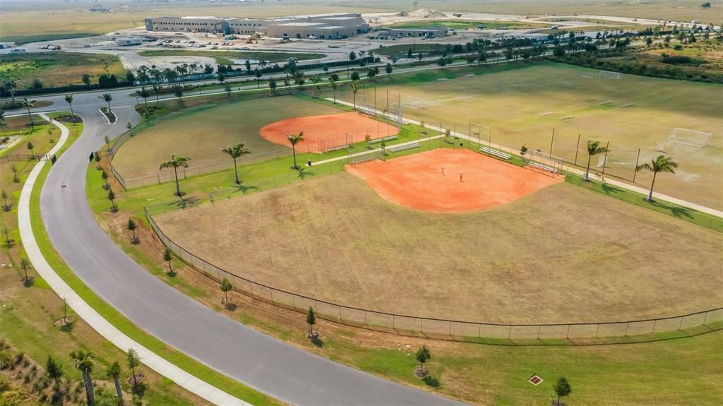 Baseball, softball & soccer fields