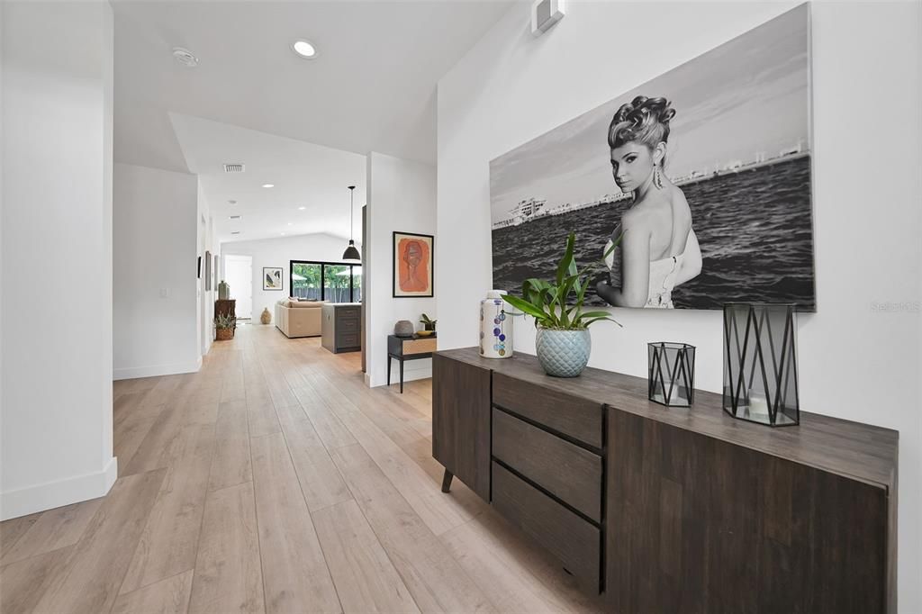 The foyer sets the tone for this modern home.