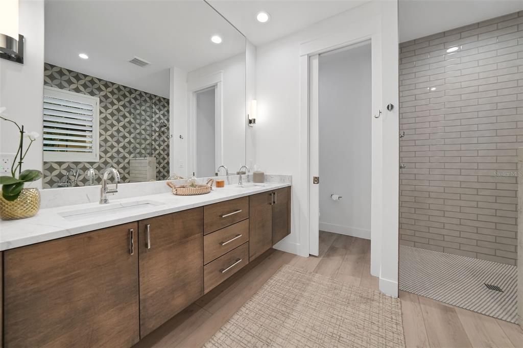 Primary Bath with Double Vanity and Water Closet