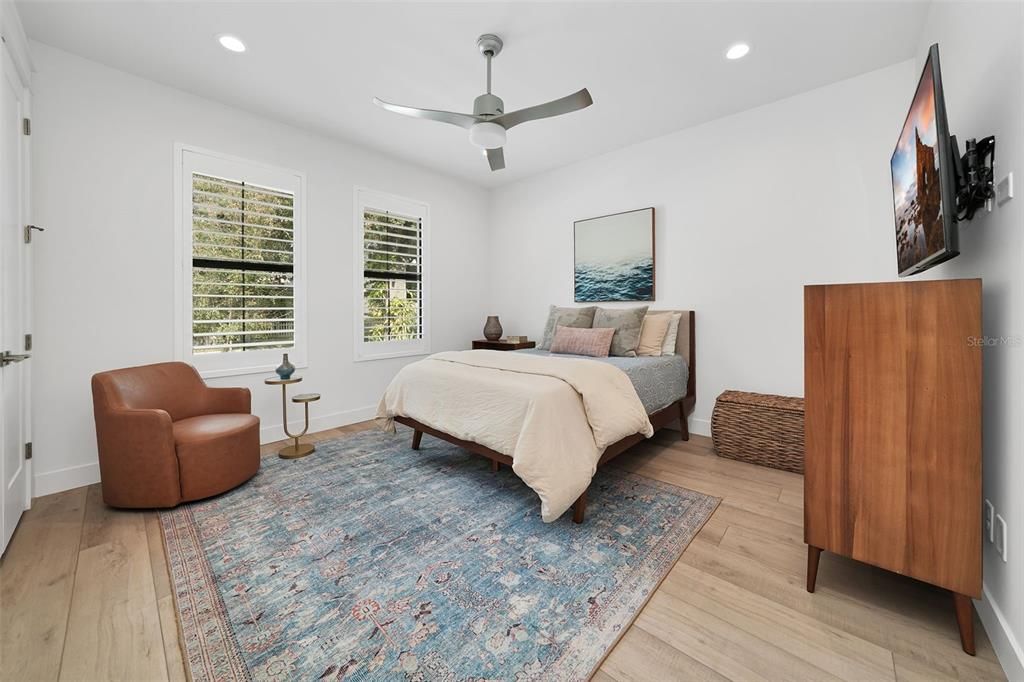 Guest Bedroom overlooks the Front Porch and Garden