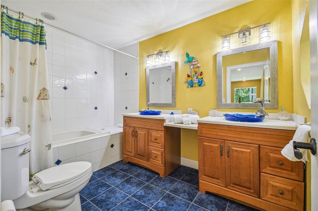 Second bathroom with dual sinks