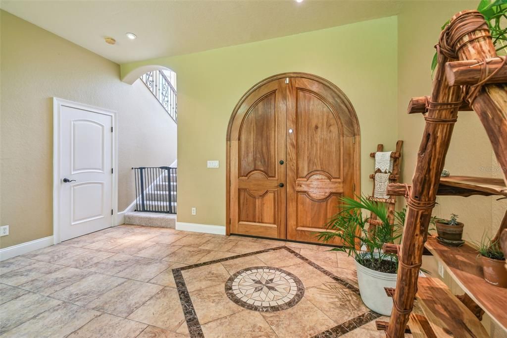 Arched front french wooden doors