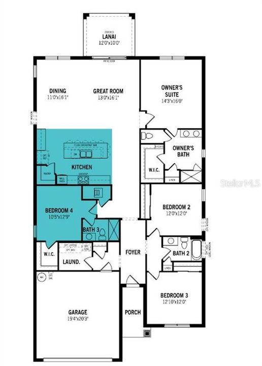 Floor Plan - does not show the extended lanai on this plan