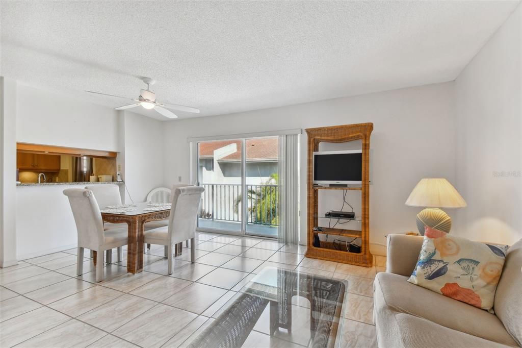 Living Room/Dining Room overlooking Balcony