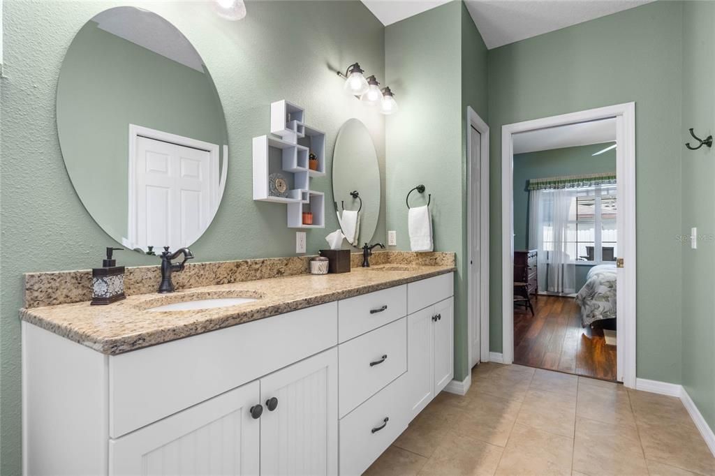 Primary Bathroom also offers Custom Cabinetry