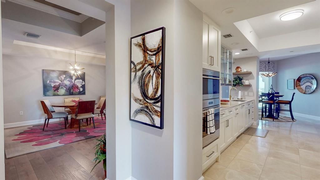 Part dining to kitchen, Wolff appliances and stunning cabinets to eat in kitchen table!