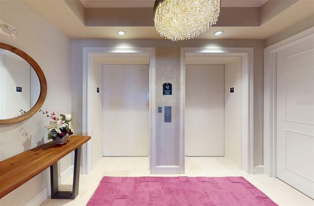 Elevators bring you directly to your private lobby