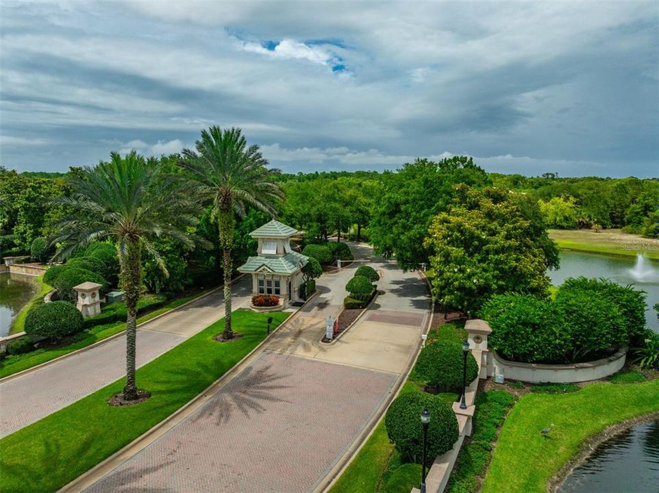 Pass the lakes with fountains as you drive to your homesite.