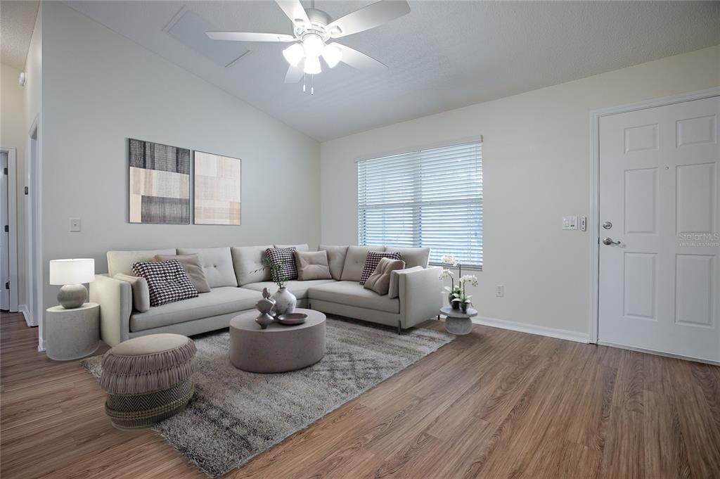 LIVING ROOM VIRTUALLY STAGED