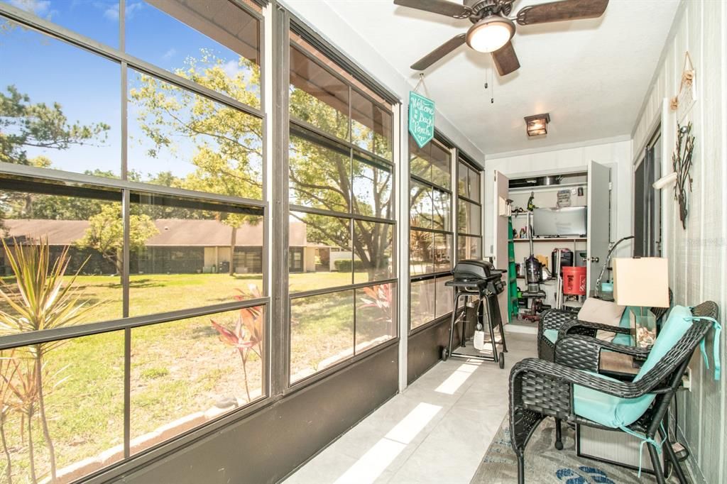 Florida Room with large storage closet