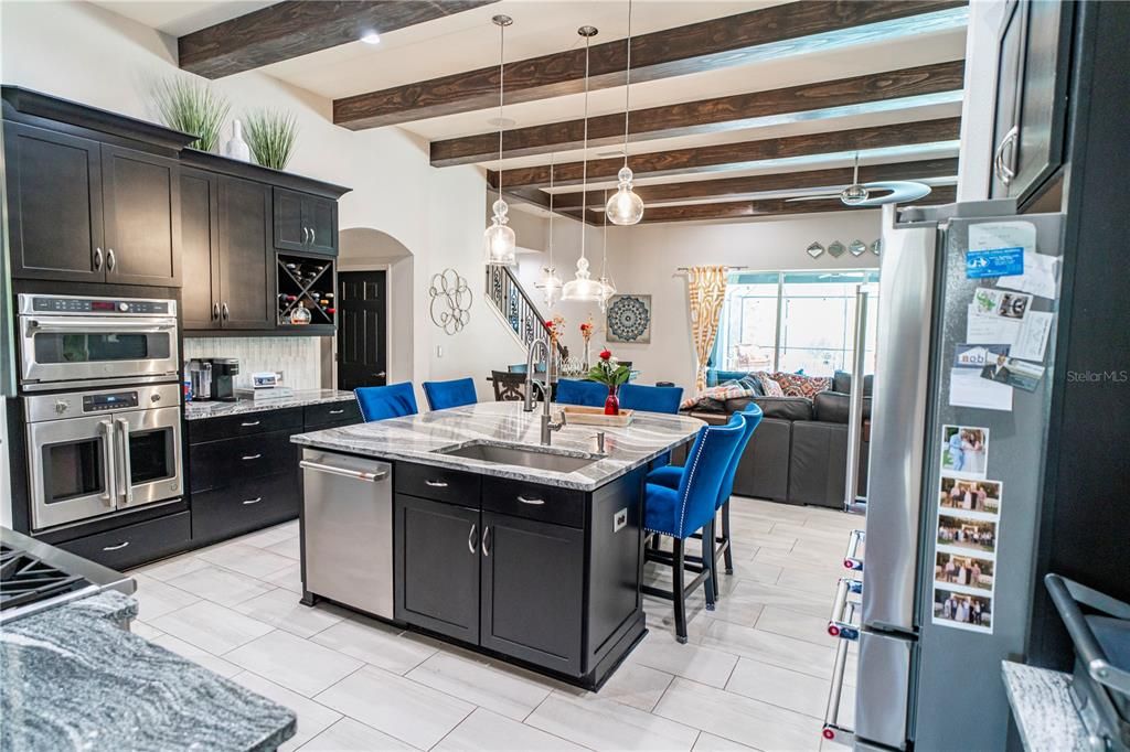 kitchen showing top of the line appliances