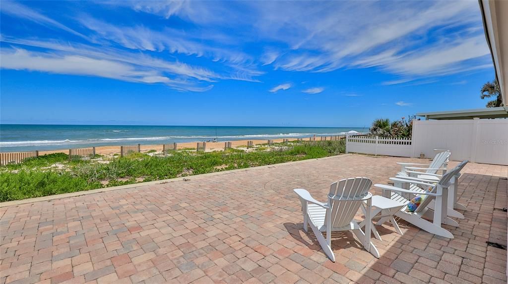 View of dunes and ocean from patio