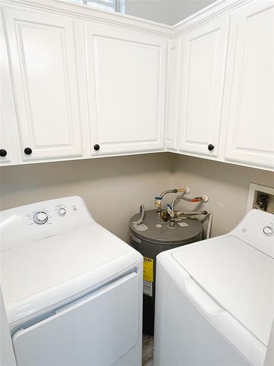 laundry closet and water heater
