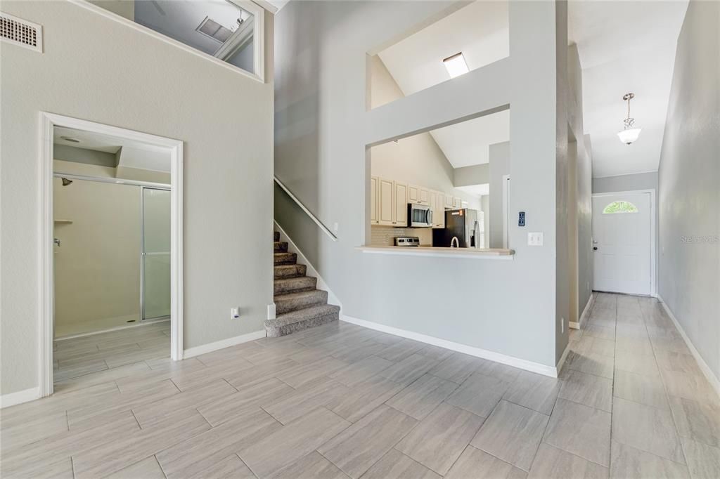 Great room-kitchen hall-foyer