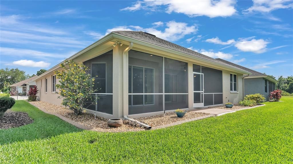 Screened Back Porch with Private Back Yard