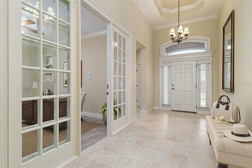 Foyer with French Doors to Office