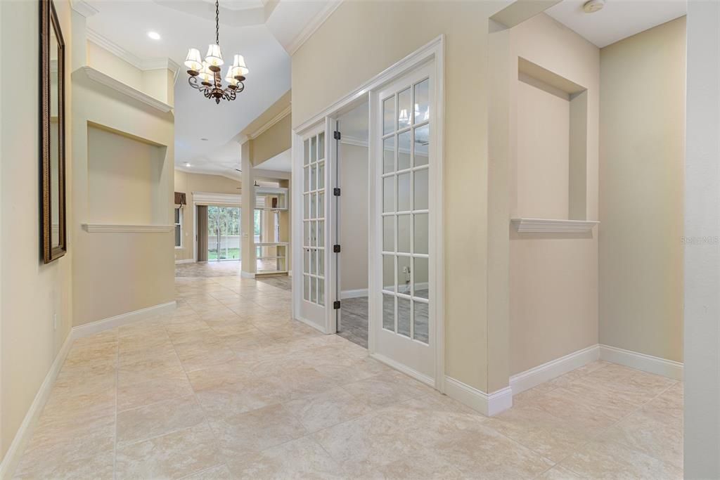 Foyer with French Doors to Office