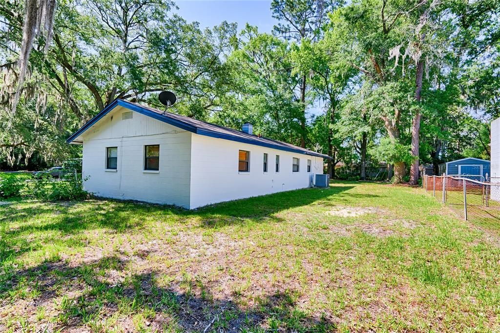 Large fenced backyard